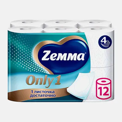 Туалетная бумага Just 1 Zemma 12 рулонов 4 слоя