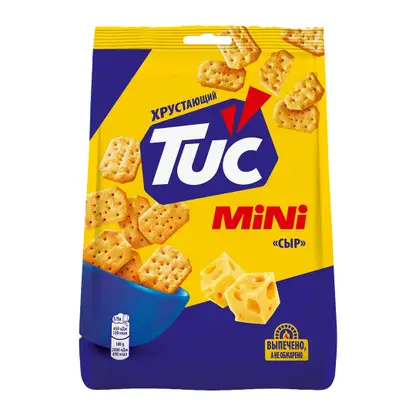 Изображение товара Мини-крекеры со вкусом сыра Tuc Mini 110г хрустящие и ароматные