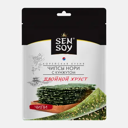 Чипсы Нори Двойной Хруст Чили с кунжутом Sen Soy 16г