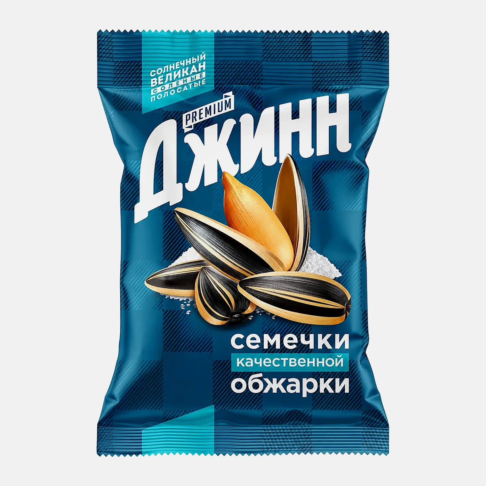 Изображение товара Семечки подсолнечника Джинн Солнечные Великан жареные полосатые солёные 200г