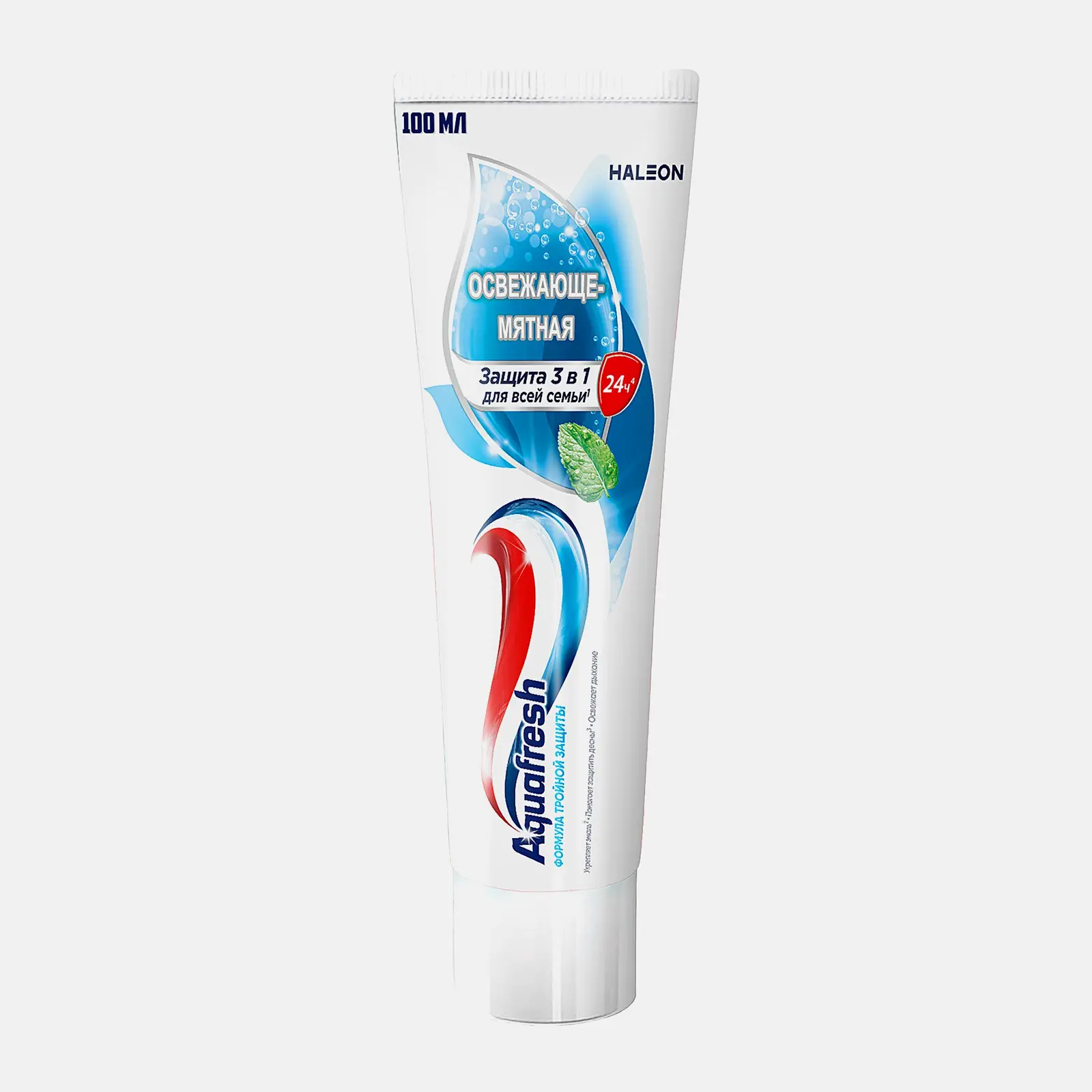 Зубная паста Aquafresh Тройная защита Освежающе-мятная с фтором 100мл - фото 2 Зубная паста Aquafresh Тройная защита Освежающе-мятная с фтором 100мл - фото 2