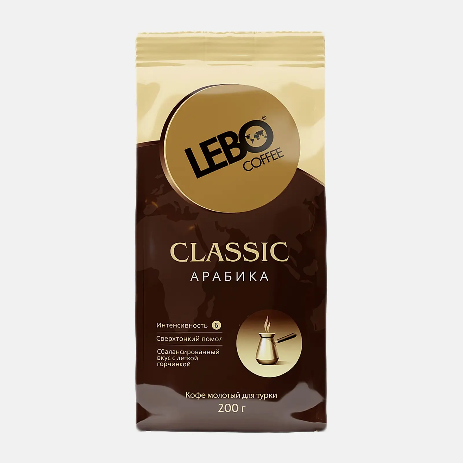 Изображение товара Молотый кофе Lebo Classic арабика для турки 200г - насыщенный вкус и аромат