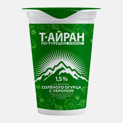 Тайран Молочные горки с солёным огурцом и укропом 1.5% 220г