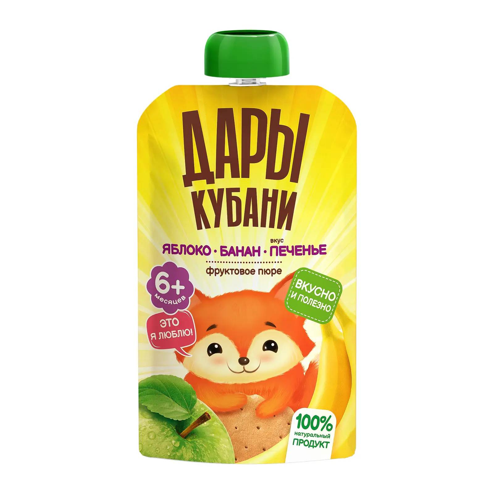 Изображение товара Пюре Дары Кубани Яблоко банан печенье с 6 месяцев 90г