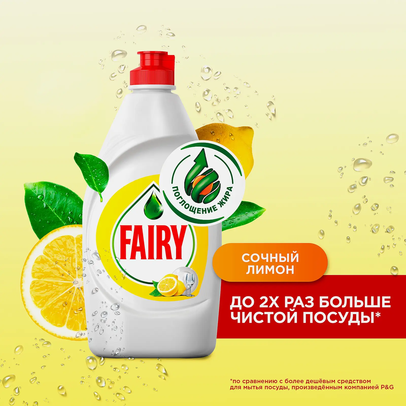 Средство для мытья посуды Fairy Сочный лимон/Апельсин и лимонник 450мл аромат в ассортименте