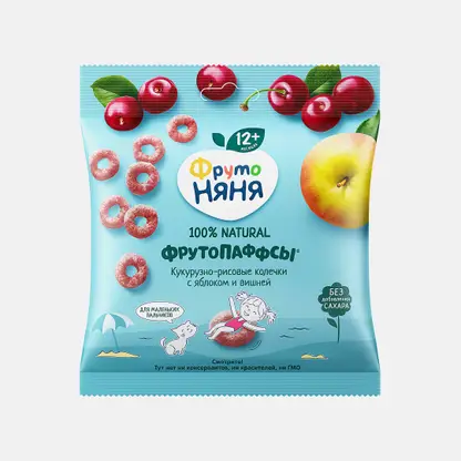 Фрутопаффсы ФрутоНяня кукуруза-рис яблоко вишня 21г