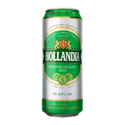 Изображение товара Пиво Hollandia светлое фильтрованное пастеризованное 4.8% 450мл