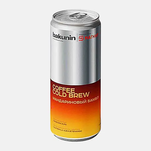 Изображение товара Напиток Coffee Cold Brew мандариновый Бамбл 330 мл Бакунин для бодрости и свежести