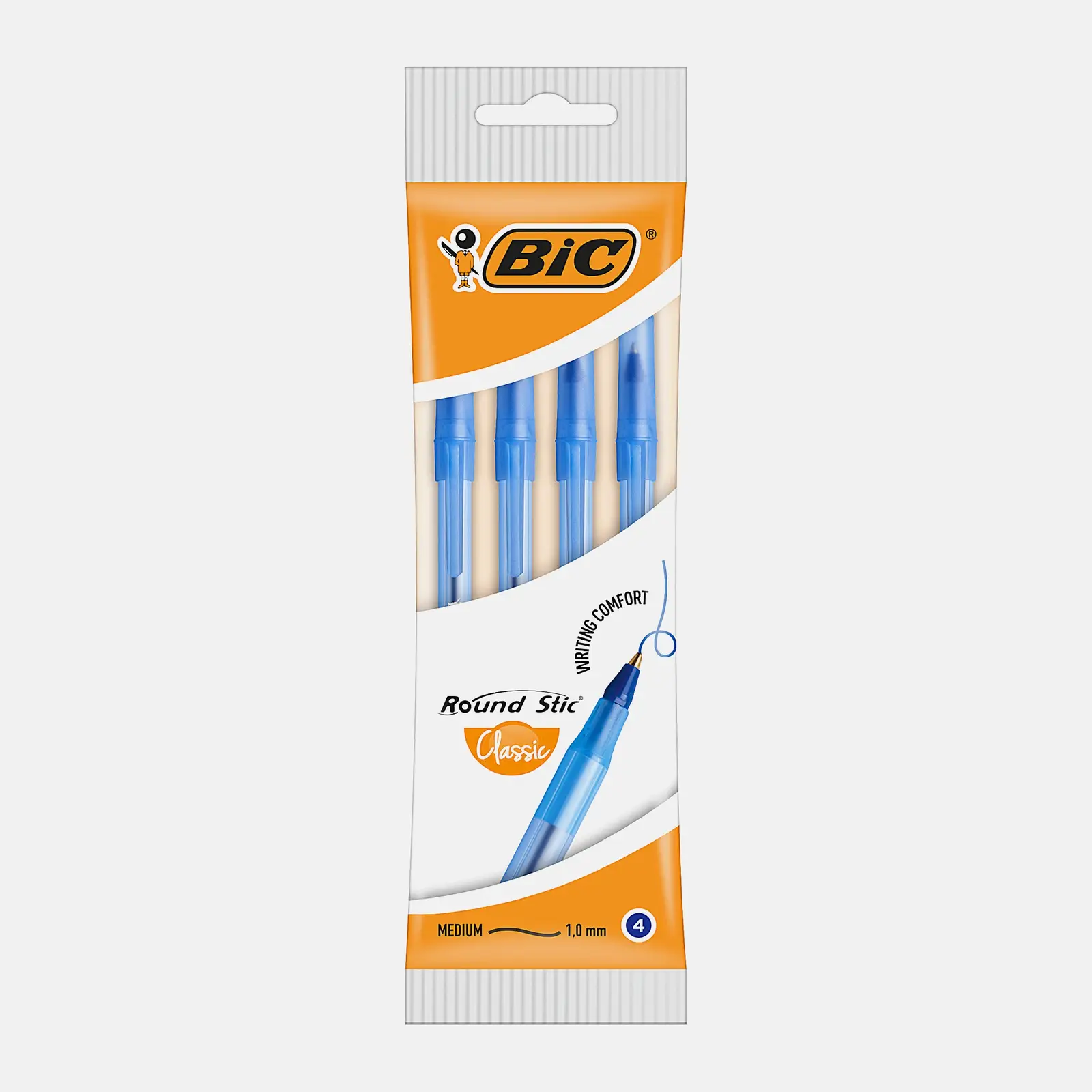 Набор шариковых ручек Bic Round Stic Classic синие 4шт