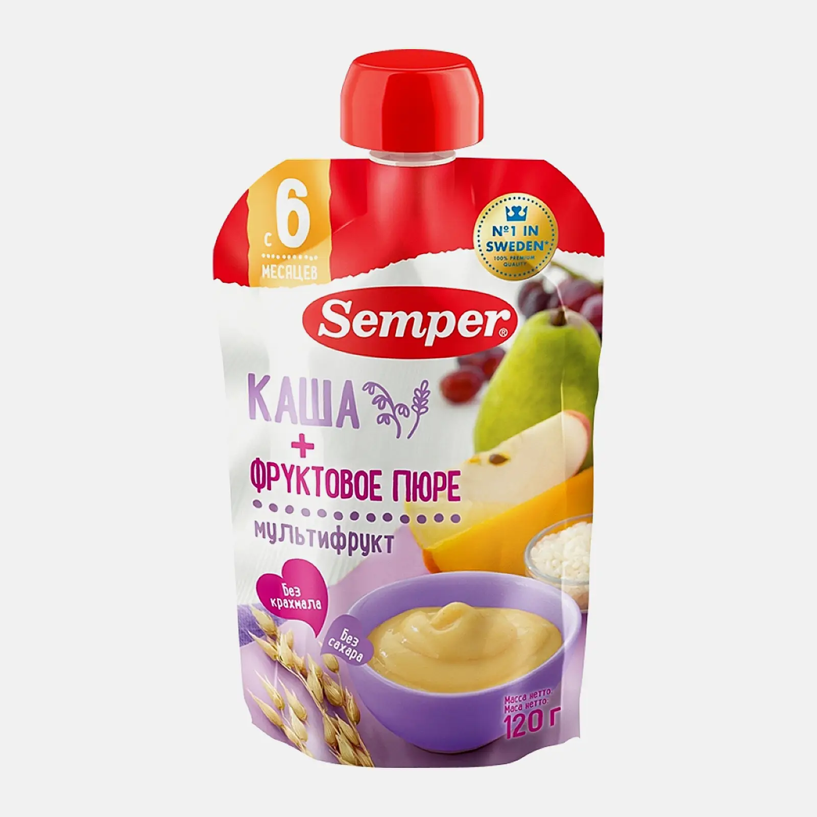 Изображение товара Пюре Semper Мультифрукт с кашей 120г