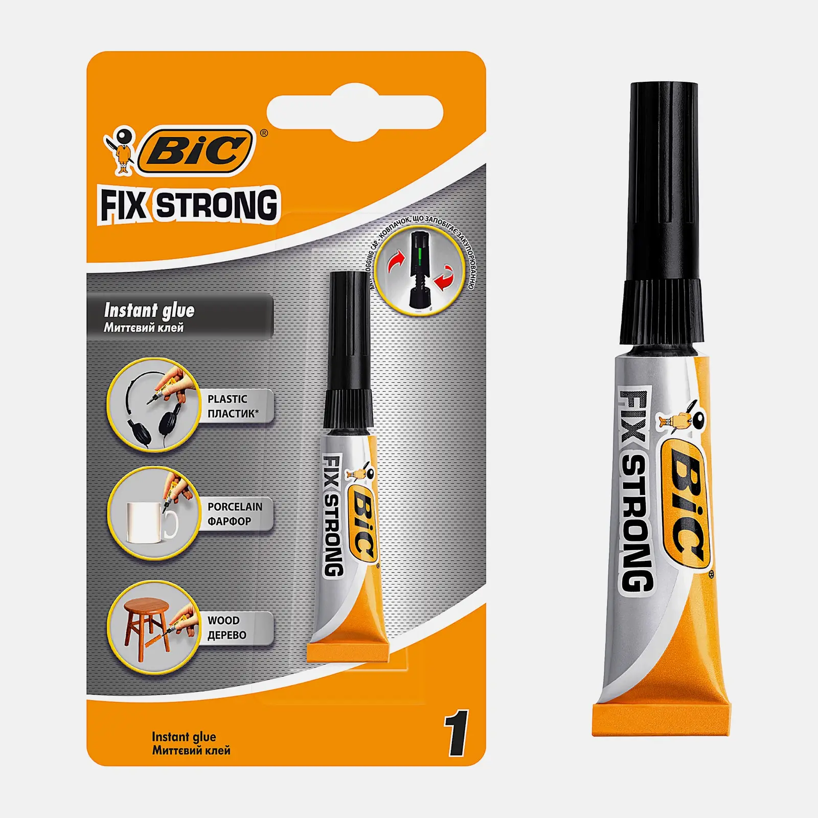 Клей секундный Bic Fix Strong 3г - фото 3 Клей секундный Bic Fix Strong 3г - фото 3