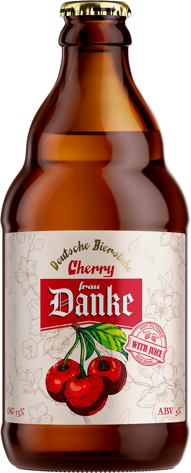 Пивной напиток вишневый Frau Danke 5% 450мл Пивной напиток вишневый Frau Danke 5% 450мл