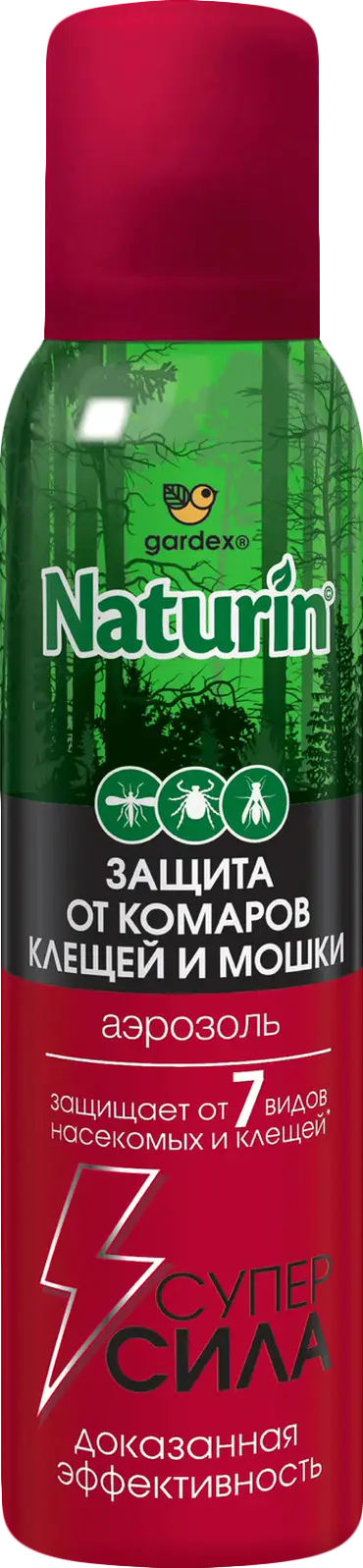 Аэрозоль для защиты от комаров клещей и мошек Gardex Natur Супер Сила 150мл