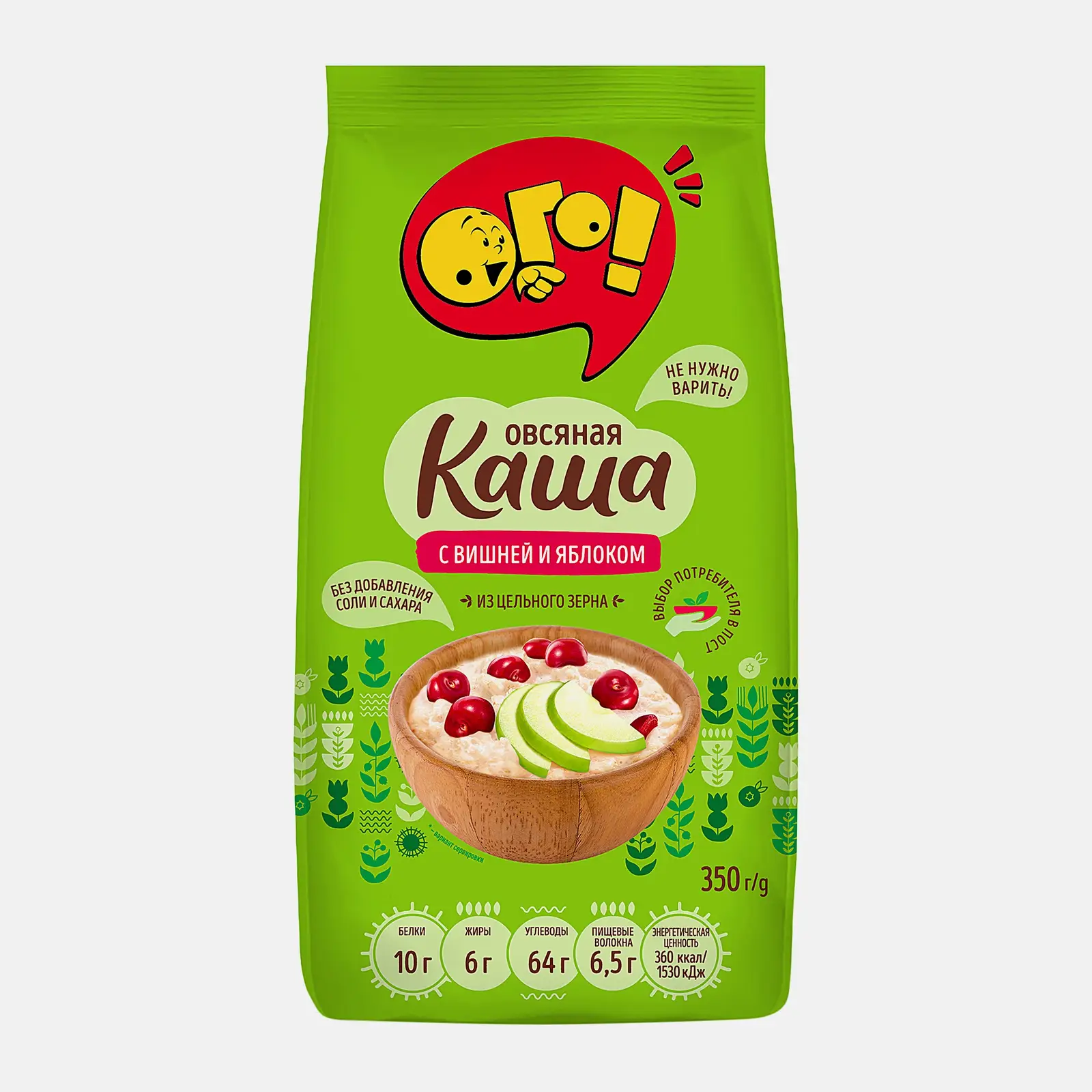 Каша Ого Овсяная с вишней и яблоком 350г