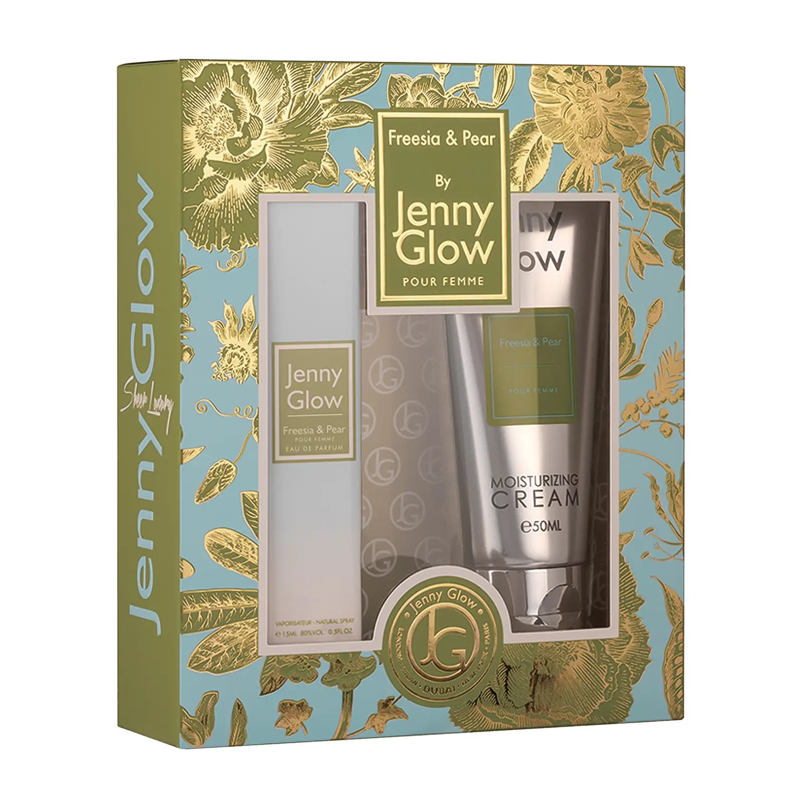 Подарочный набор Jenny Glow Freesia&Pear Парфюмерная вода женская 15мл + крем увлажняющий 50мл