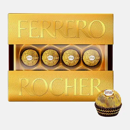 Конфеты Ferrero Rocher из молочного шоколада с начинкой из крема и лесного ореха 125г