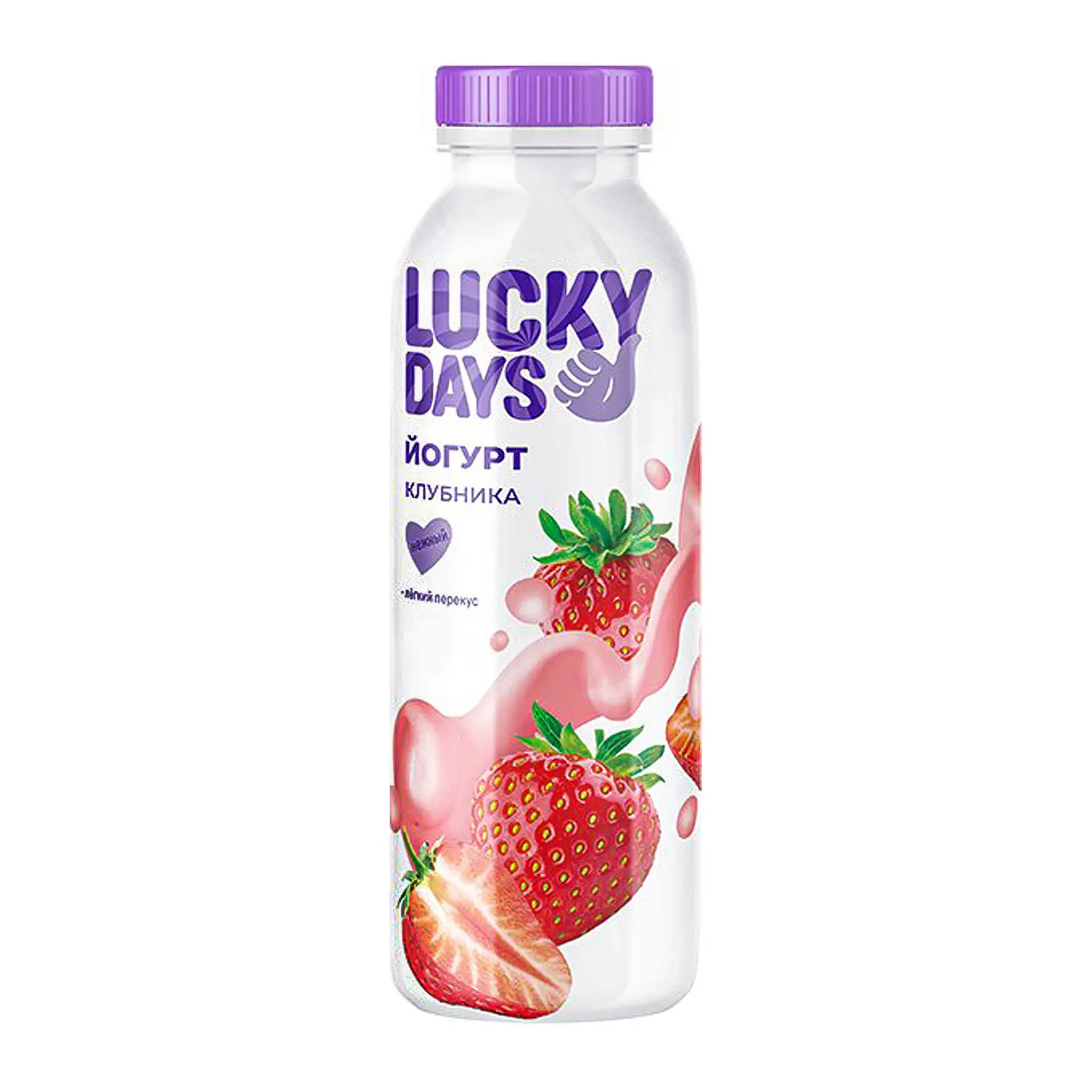 Изображение товара Йогурт питьевой Lucky Days Клубника 1% 260г