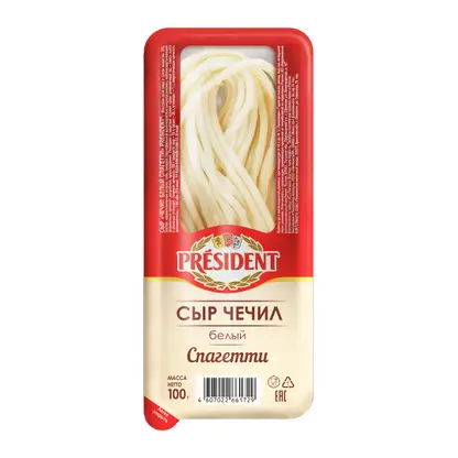 Изображение товара Сыр President Чечил спагетти 35% 100г