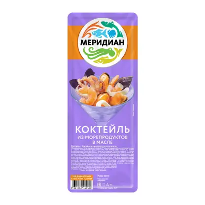 Изображение товара Коктейль Меридиан из морепродуктов в масле 200г