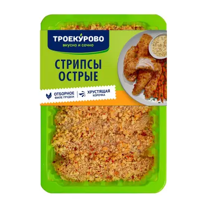 Изображение товара Стрипсы куриные Троекурово Острые в панировке 350г