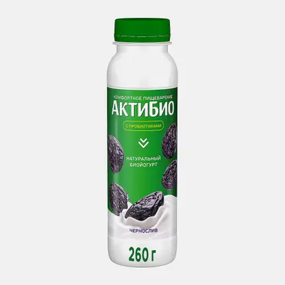 Биойогурт питьевой Актибио с черносливом 1.5% 260г
