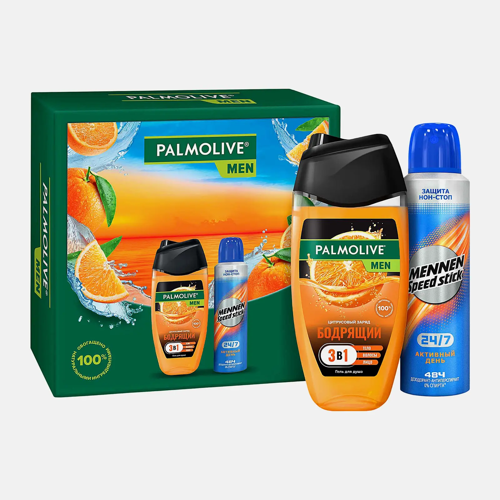 Подарочный набор Гель для душа цитрус 250мл + Дезодорант 150мл Palmolive Men в ассортименте