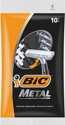 Бритва мужская BIC Metal одноразовая 1 лезвие защитная металлическая полоска 10шт