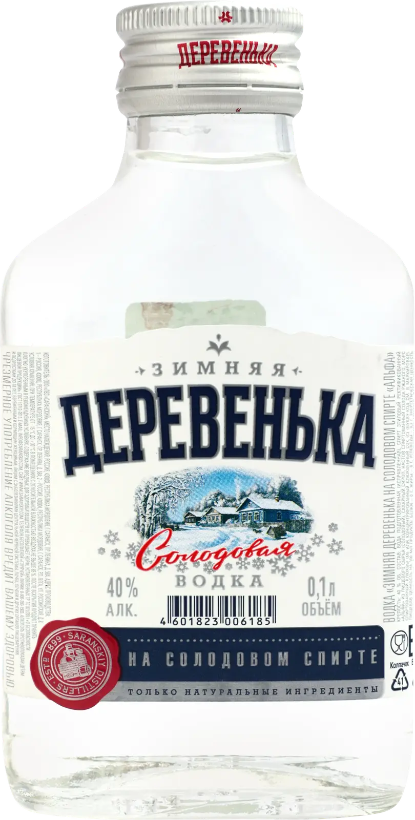 Изображение товара Водка Зимняя деревенька солодовая 40% 100мл