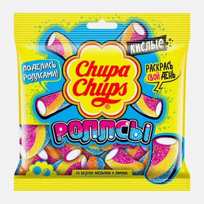 Мармелад Роллсы со вкусом апельсина и лимона Chupa Chups 150г
