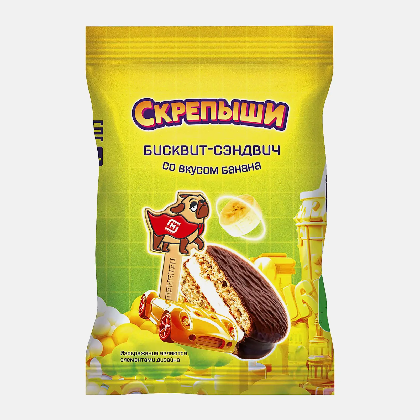 Бисквит-сэндвич со вкусом банана Скрепыши 180г