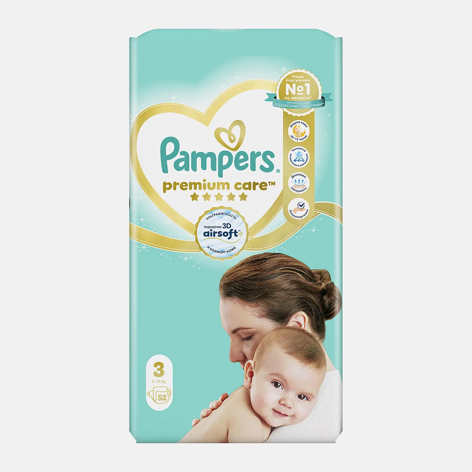 Подгузники Pampers Premium Care р.3 6-10кг 52шт Подгузники Pampers Premium Care р.3 6-10кг 52шт
