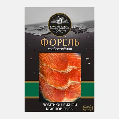 Форель слабосоленая ломтики Красное золото 100г