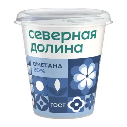 Изображение товара Сметана Северная Долина 20% 300г натуральный молочный продукт