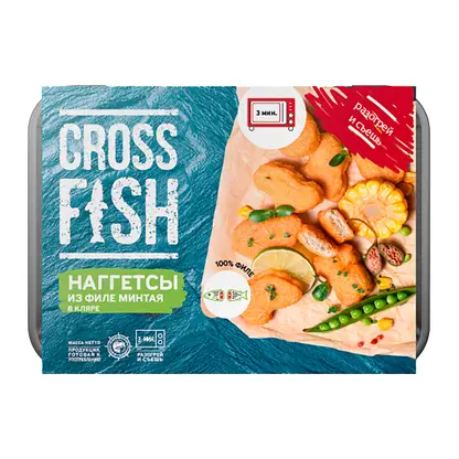 Изображение товара Наггетсы из филе минтая в кляре Crossfish 250г