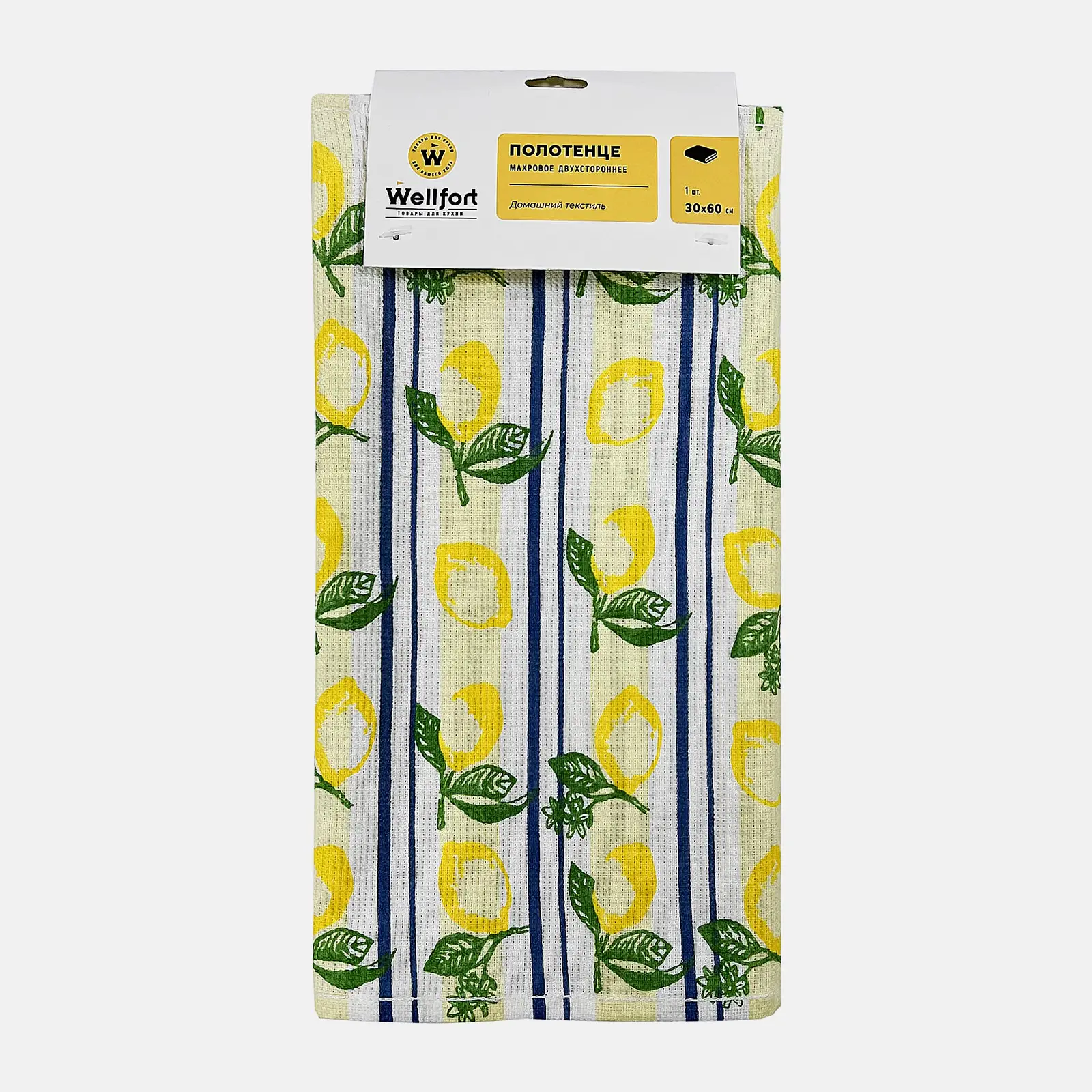 Полотенце Wellfort махровое двухстороннее Лимоны 30*60см