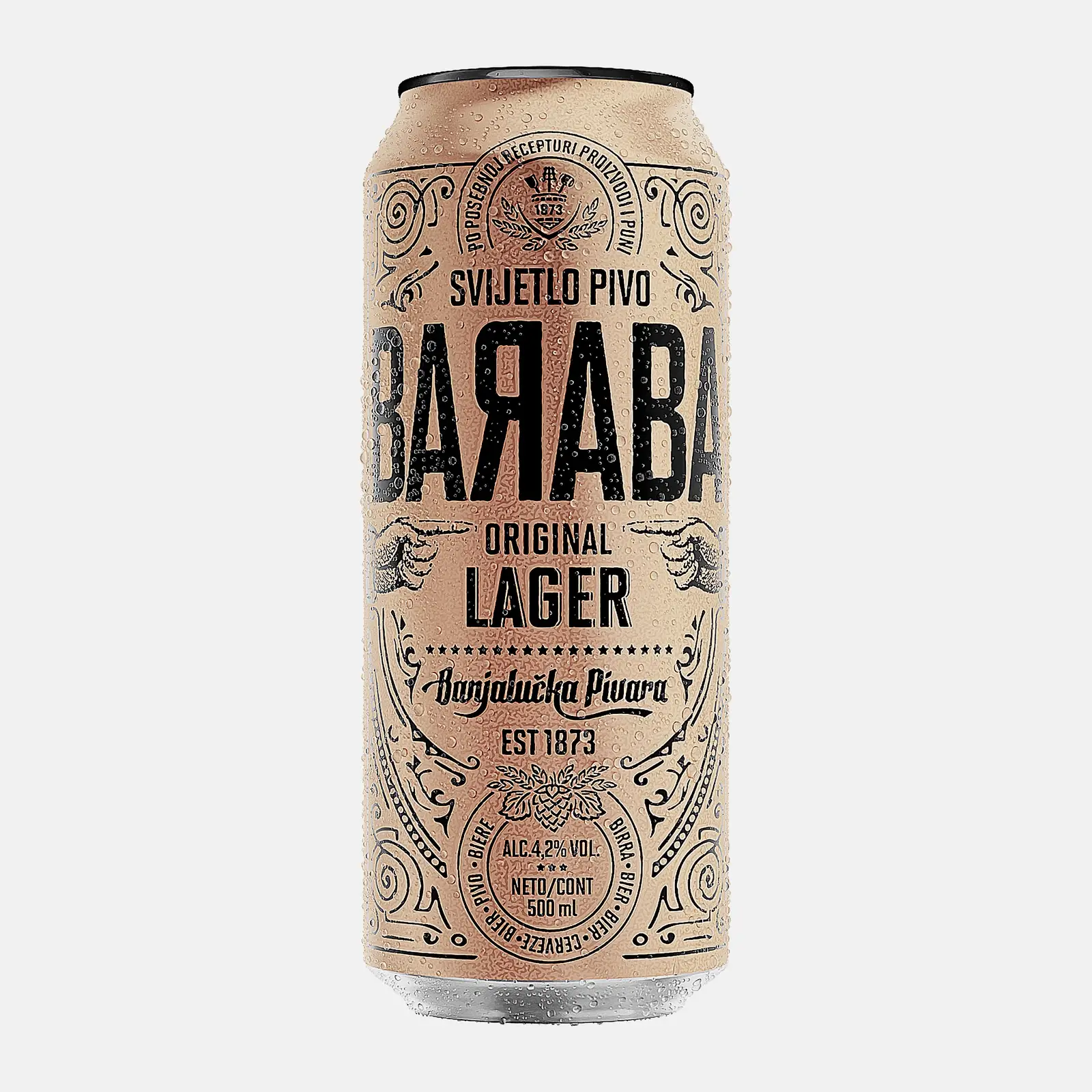 Пиво Baraba Original Lager светлое фильтрованное 4.2% 500мл
