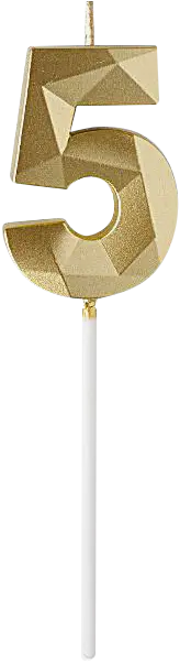 Свеча-цифра 5 Пакетико металлик Brilliant