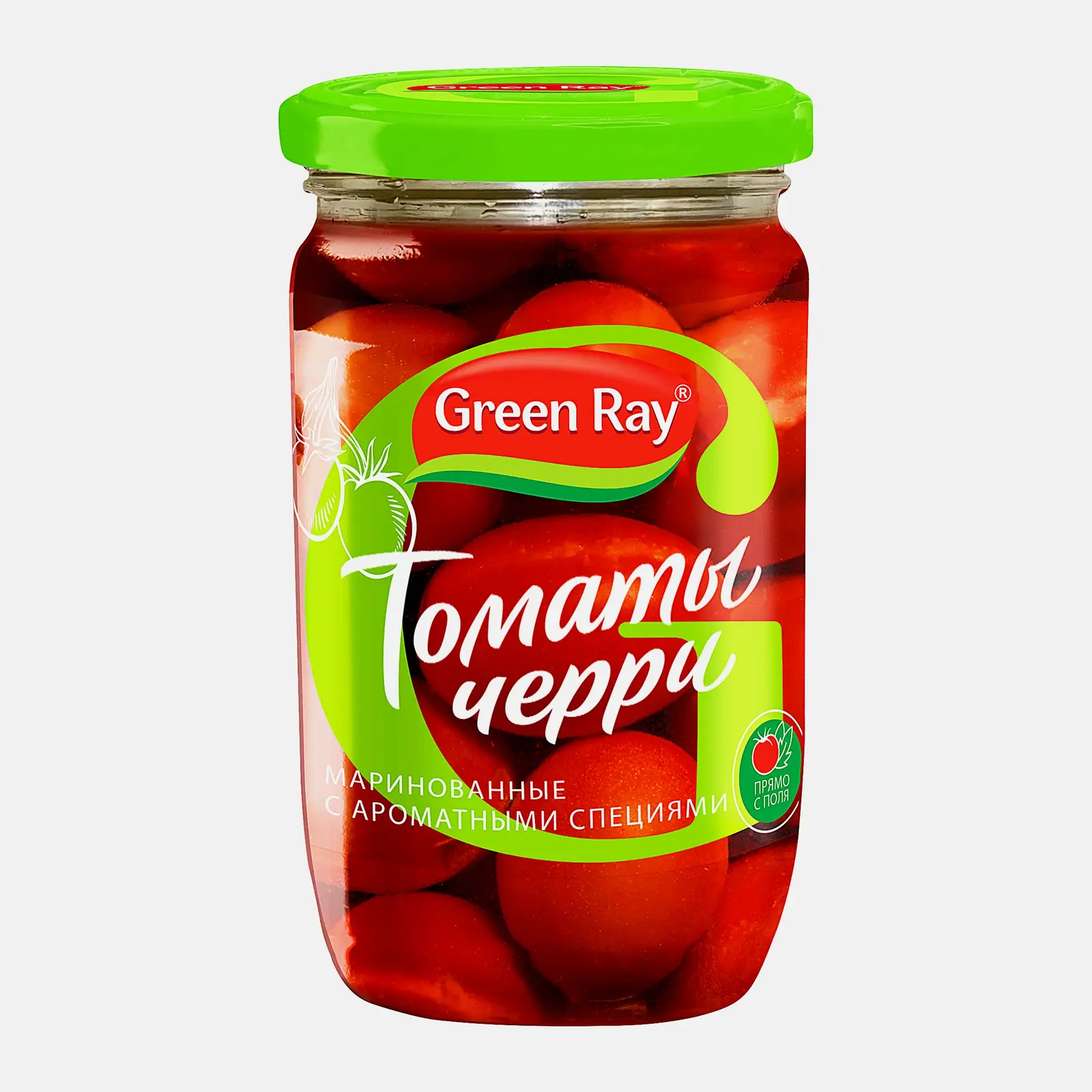Изображение товара Маринованные томаты черри Green Ray 680г натуральный продукт для закуски и салатов
