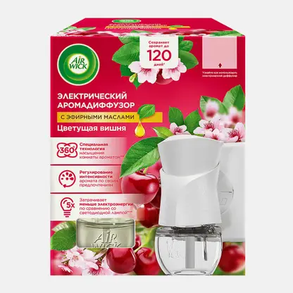 Комплект Air Wick диффузор аромамасел + сменный флакон Цветущая вишня 19мл
