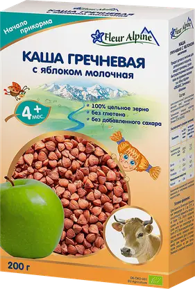 Каша Флёр альпин Гречневая с яблоком 200г