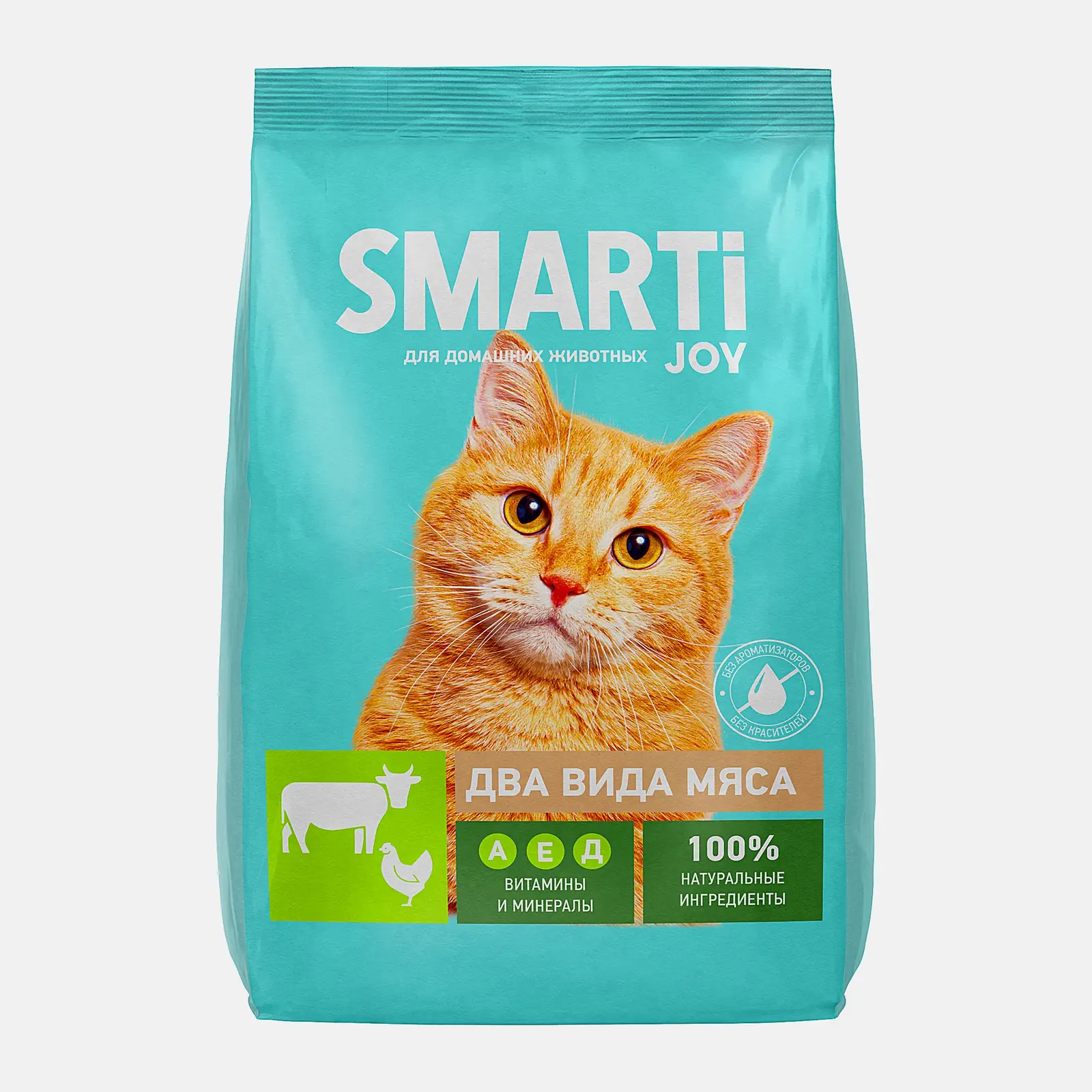 Сухой корм для кошек с двумя видами мяса Smarti Joy 800г Сухой корм для кошек с двумя видами мяса Smarti Joy 800г