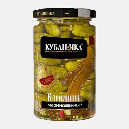 Огурцы маринованные корнишоны Кубаночка 360г