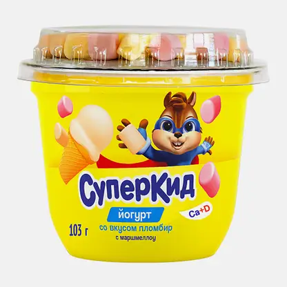 Йогурт Суперкид Пломбир с маршмеллоу 2% 103г