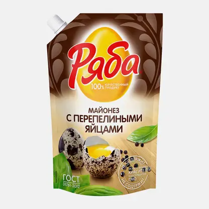 Майонез с перепелиными яйцами Ряба 50.5% 530г