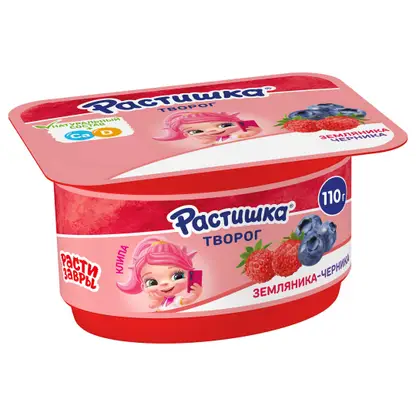 Изображение товара Творог Растишка земляника-черника 3.5% 110г