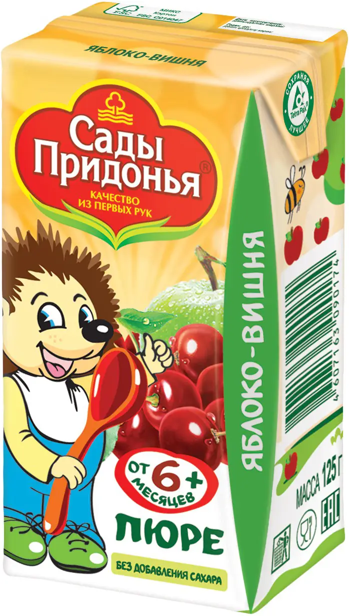 Пюре Сады Придонья Яблоко вишня 125г — в каталоге на сайте сети Магнит |  Краснодар