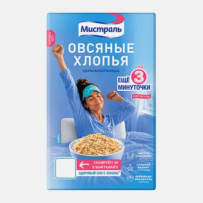 Хлопья Нежные овсяные Мистраль 400г
