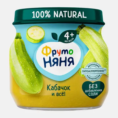 Кабачковое пюре с 4 месяцев Фрутоняня 80г