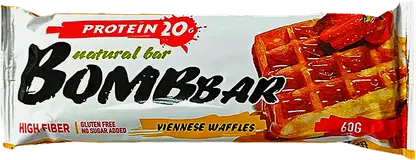 Батончик Bomb Bar неглазированный со вкусом Венские вафли 60г