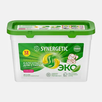 Капсулы для стирки Synergetic Color 12шт
